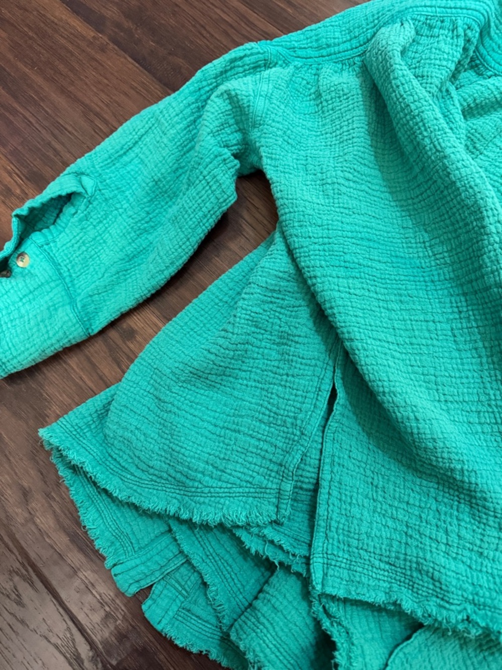 We The Free Teal Button-Up Gauze Shirt - Picture 14 of 16